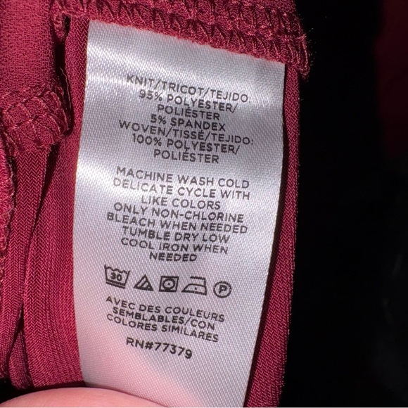 Ann Taylor Petite Red Ruffled Bib Collar Tie-Front Blouse NWOT - Picture 4 of 5